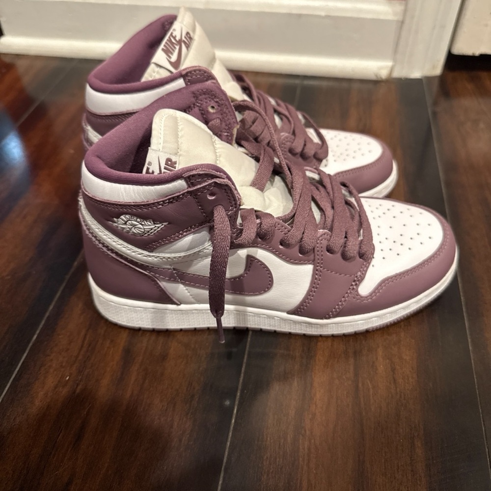 Nike Purple and White High-Top Sneakers Jordan